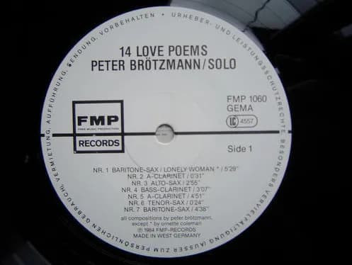 Peter Brötzmann — 14 Love Poems