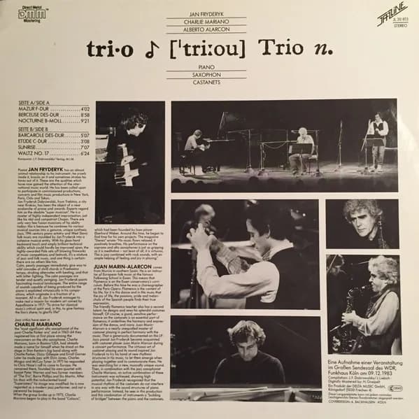 Jan Fryderyk Dobrowolski, Charlie Mariano, Alberto Alarcón — Trio