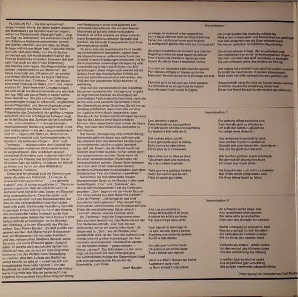 Pierre Boulez — Boulez Dirigiert Boulez: Pli Selon Pli / Le Marteau Sans Maitre / Livre Pour Cordes