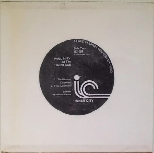 Paul Bley — Paul Bley At The Hilcrest Club