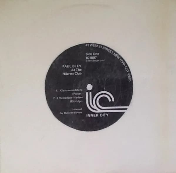 Paul Bley — Paul Bley At The Hilcrest Club