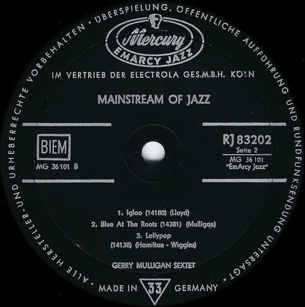 Gerry Mulligan And His Sextet — Mainstream Of Jazz