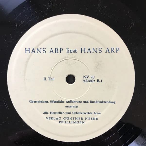 Hans Arp — Hans Arp Liest Hans Arp