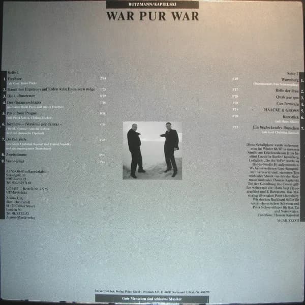 Frieder Butzmann / Thomas Kapielski — War Pur War