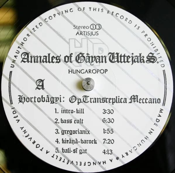 László Hortobágyi — Annales Of Gáyan Uttejak Society - Op. Transreplica Meccano