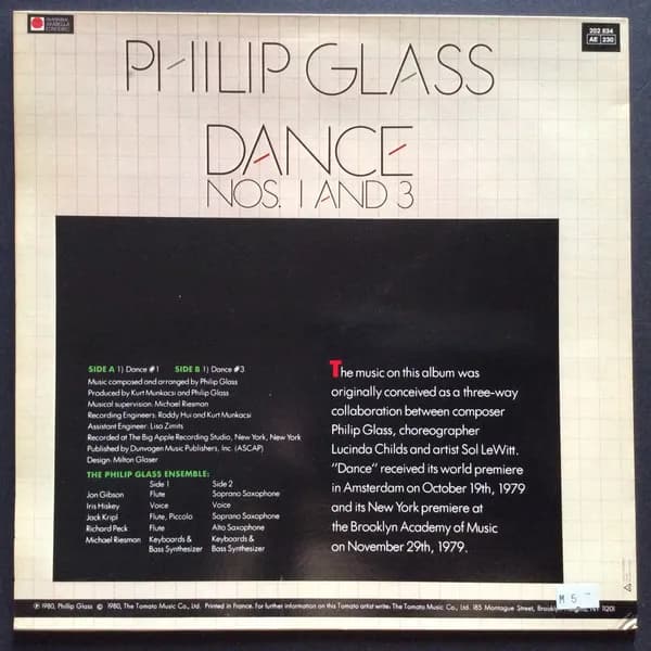 Philip Glass — Dance Nos. 1 And 3