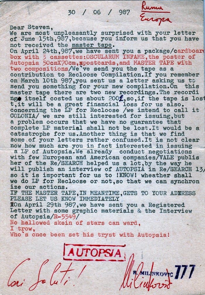 Letter to Recloose
