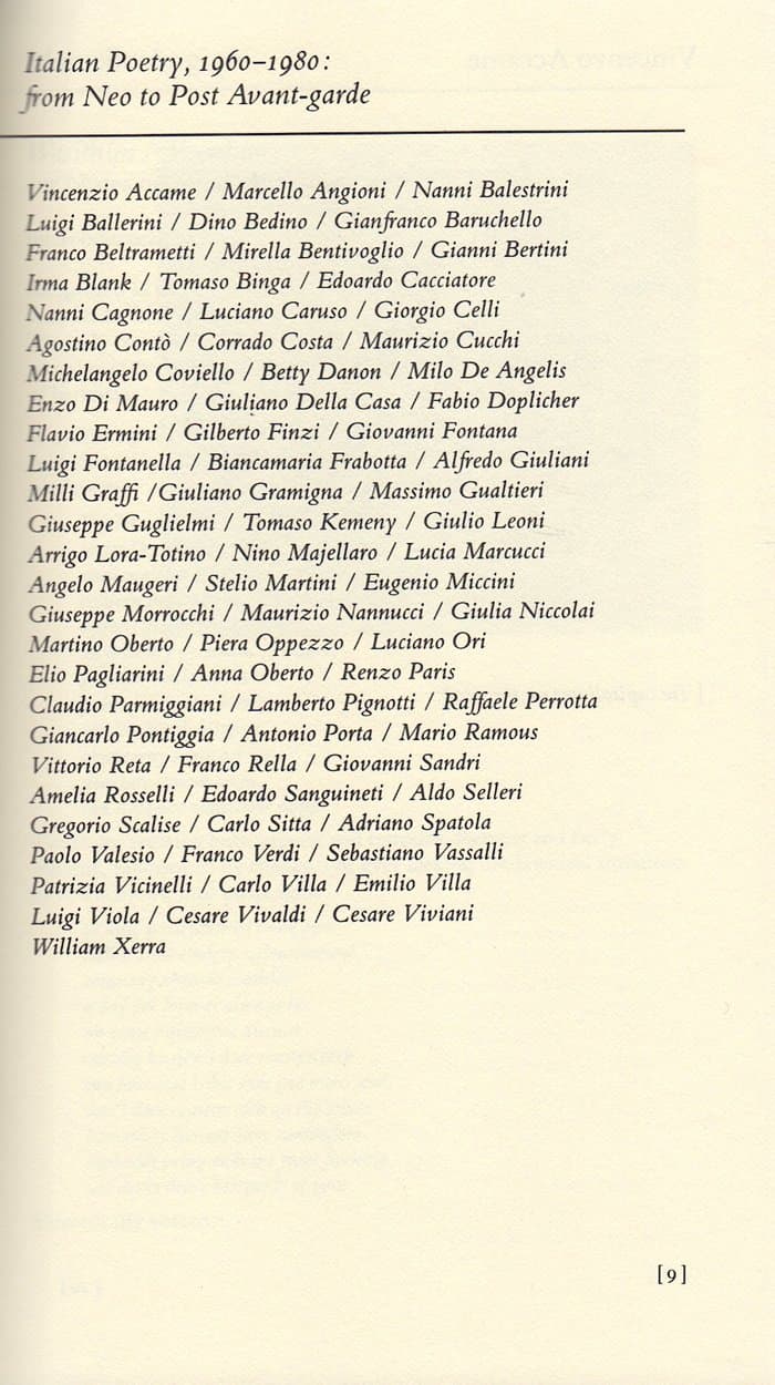 Italian Poetry 1960-1980