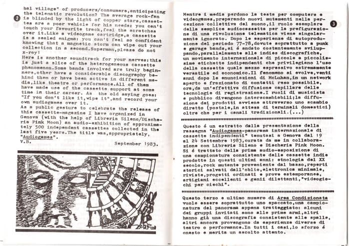 Area Conditionata 3 - Videogames for the blind