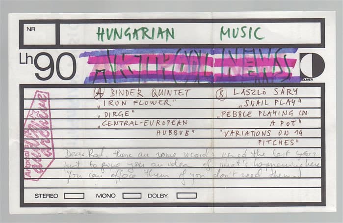 Artpool News - Hungarian Music