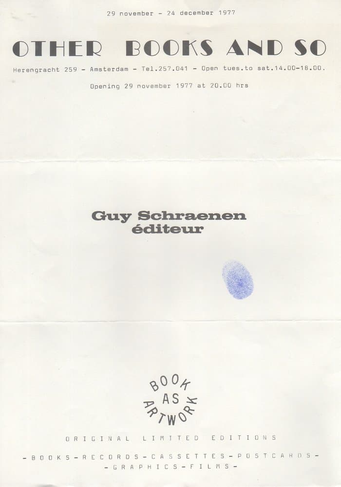 Book as Art Exhibition 1977 at Other Books and So