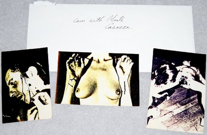 COUM with Monte Cazazza Envelope with 3 small colour prints