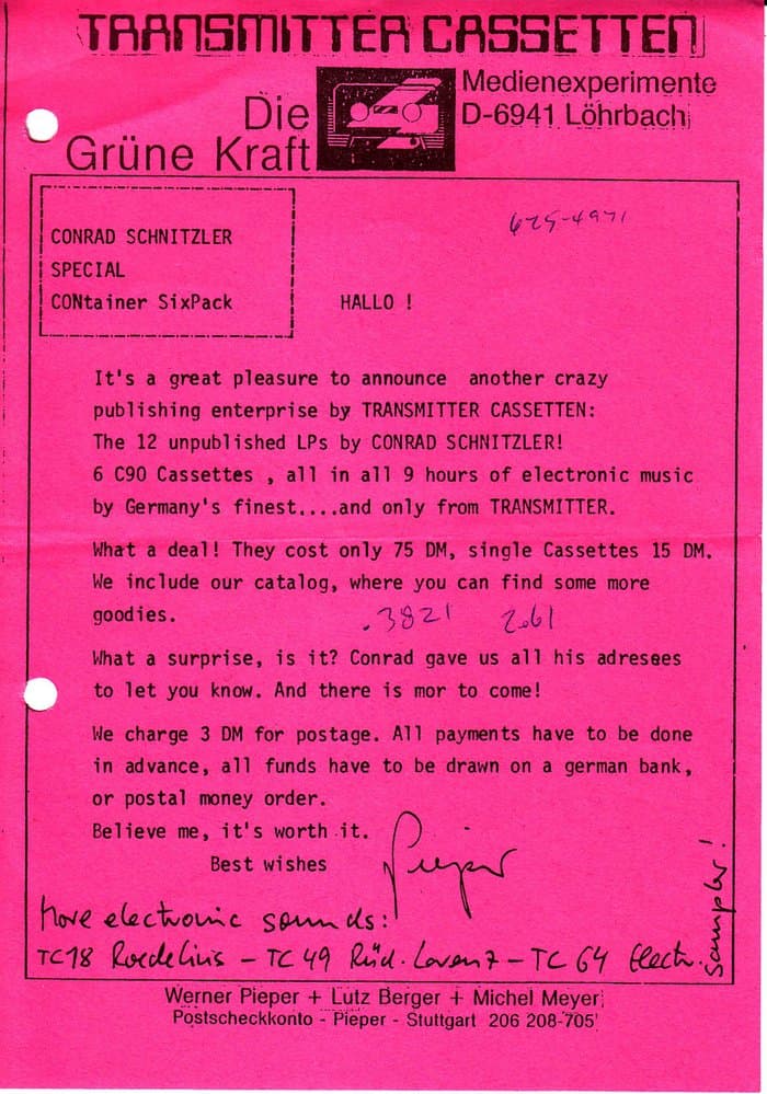 Promo to Conrad Schnitzers 6Tape-Set