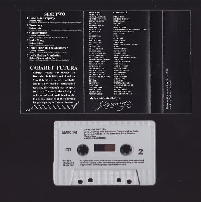 Cabaret Futura - Fools Rush In Where Angels Dare To Tread Album Martyrwell Music Ltd