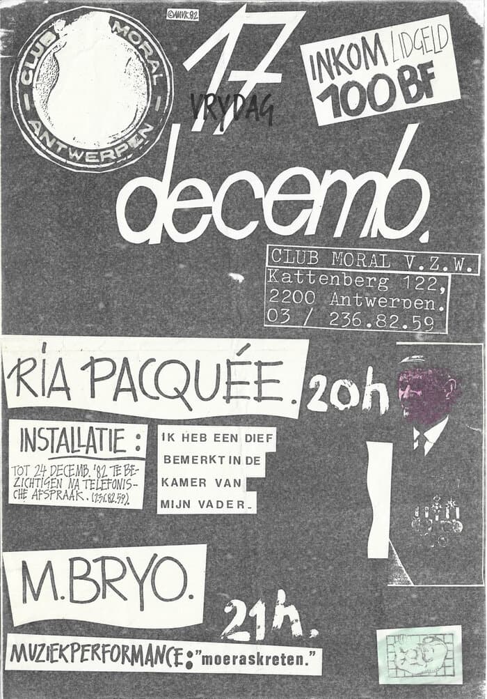 Exhibition by Ria Pacquée and Concert "Moeraskreten" by M. Bryo Poster