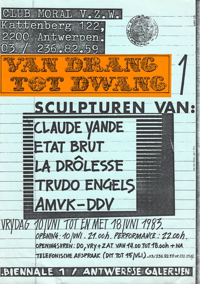 Club Moral v.z.w. Van drang tot dwang nr. 1 Exhibition Poster