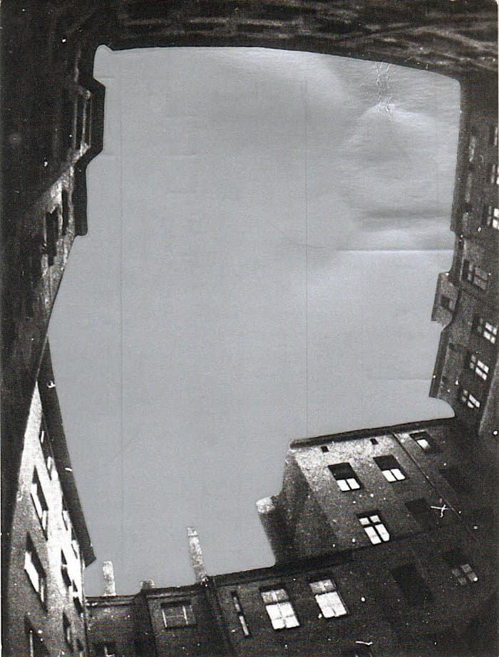 Invitation postcard to Galerie Rene Block Event by KH Hödicke "der Himmerl über Schöneberg ist länsgt versilbert"
