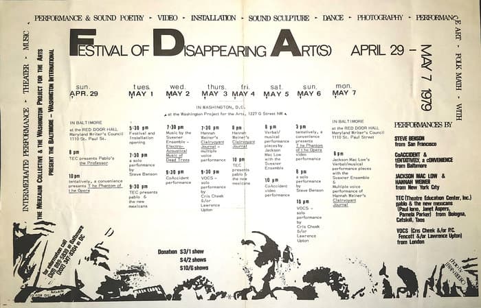 Poster Festival of Disappearing Arts 1979