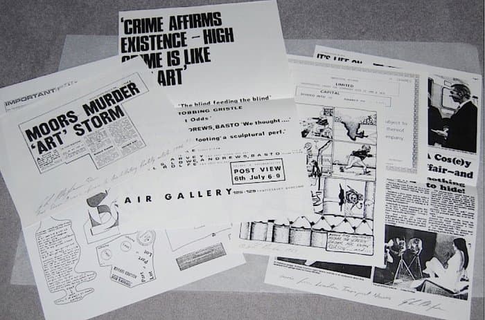containing 6 photocopies including a 1968 comic strip and the certificate of GP-O’s stock holdings in Industrial Records, most inscribed and signed by GP-O