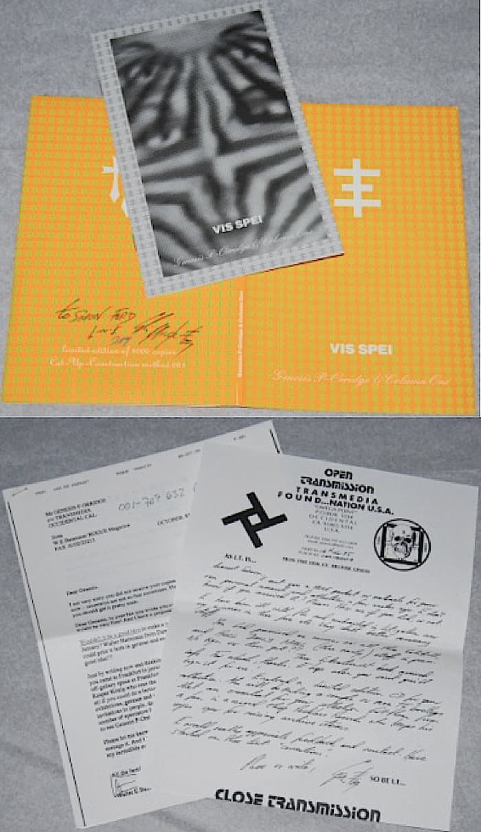 Genesis P-Orridge & Column One Vis Spei. CD and booklet