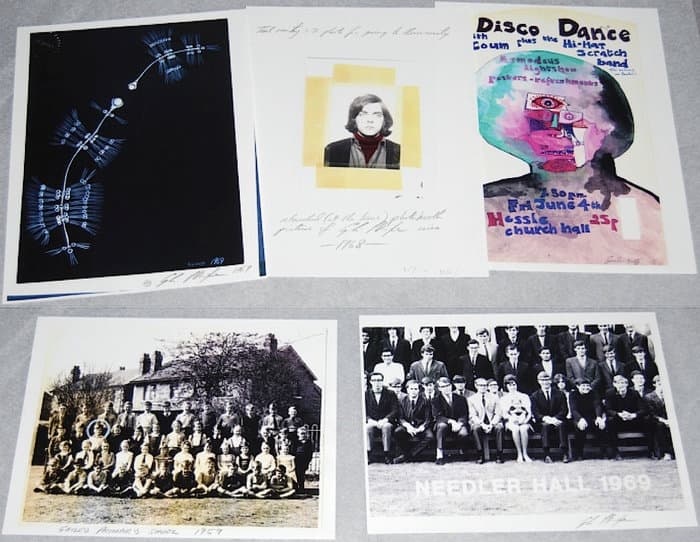 Envelope with ‘Various Childhood & Early School Photos’. 15 colour photocopies. 8.5 x 11 inches each. Most signed and inscribed by GP-O