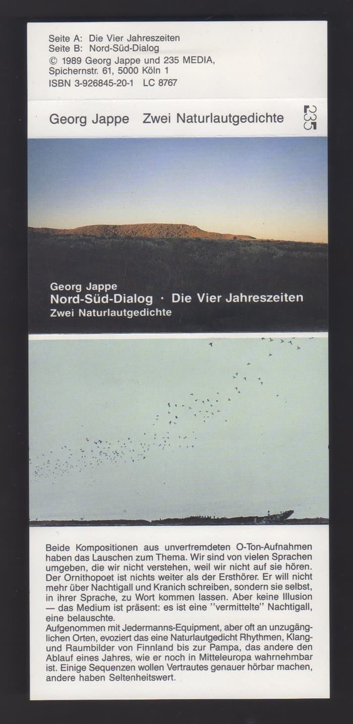 Nord-Süd-Dialog · Die Vier Jahreszeiten (Zwei Naturlautgedichte)