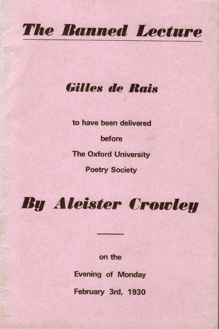 Gilles de Rais (The Banned Lecture)