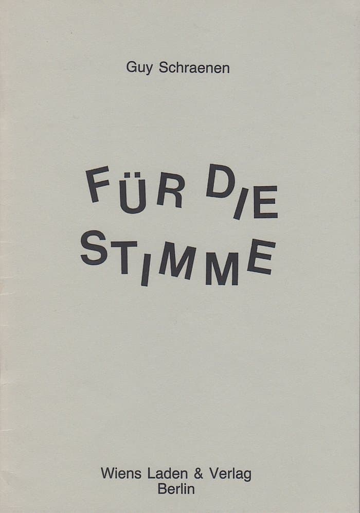 Fuer die Stimme (Wiens Laden Berlin)