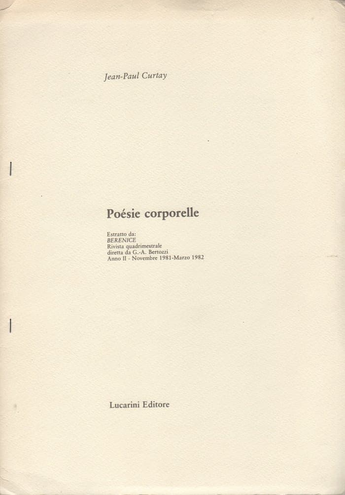 Poesie Corporelle (Lucarini Editore)