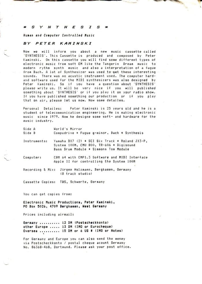 Synthesis Info