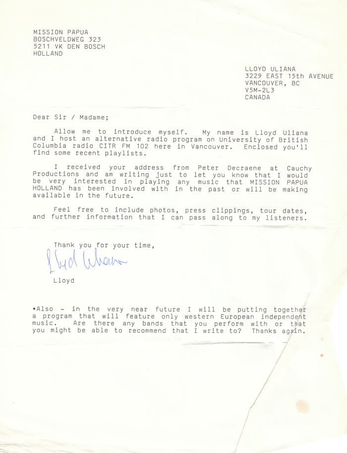 MISSION PAPUA HOLLAND Letters