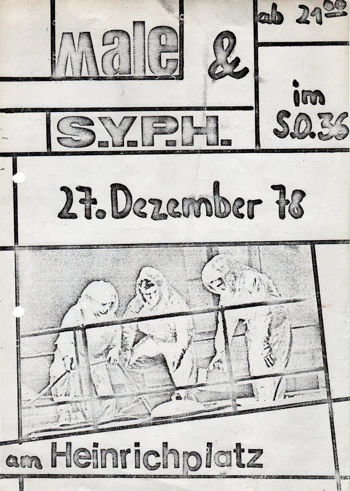 COncert Poster (A4) for SO36, 27.Dec.1978 (with Male)