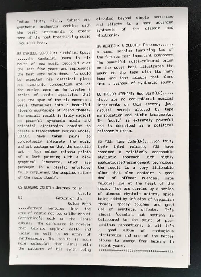 selected Mirage Distribution and Label Catalogues 1981-1985