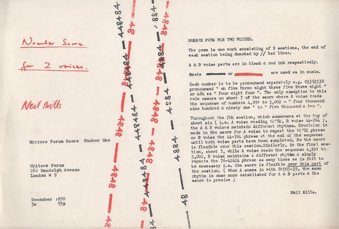 Number Score for 2 Voices (Writers Forum Score Number One)
