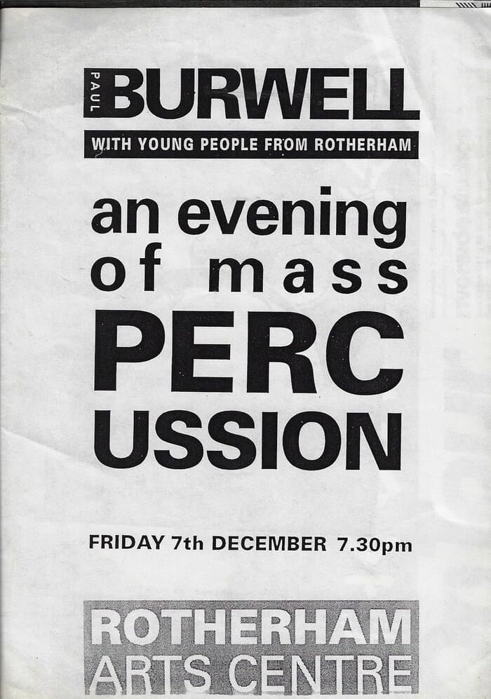 An evening of mass percussion poster