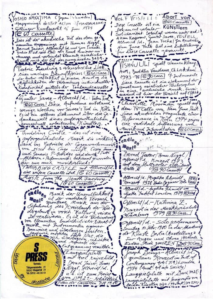 Reflection Press Tape-Overview 1980 (incl Throbbing Gristle Tapes)