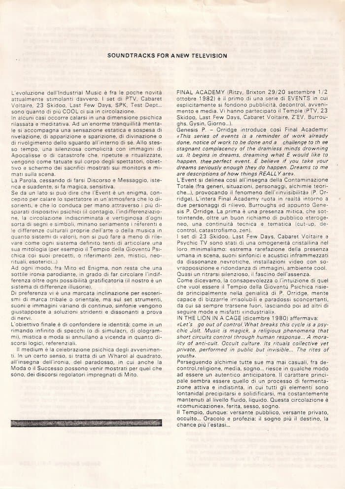 Report from the Final Academy