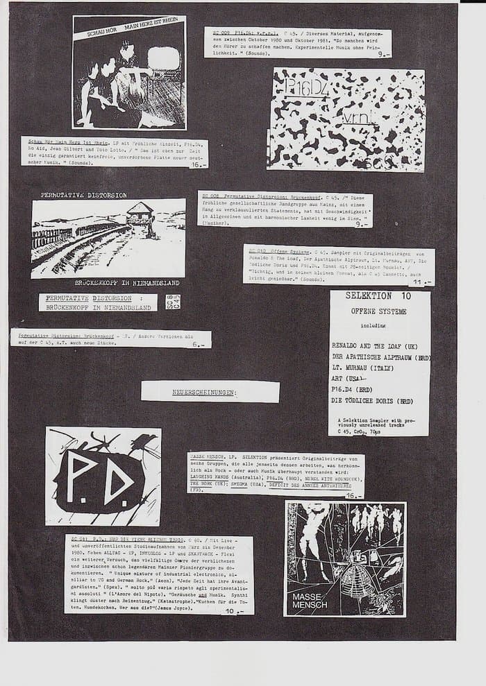 Early Label-Overviews Inch Wahrnehmungen, letter to Haufen