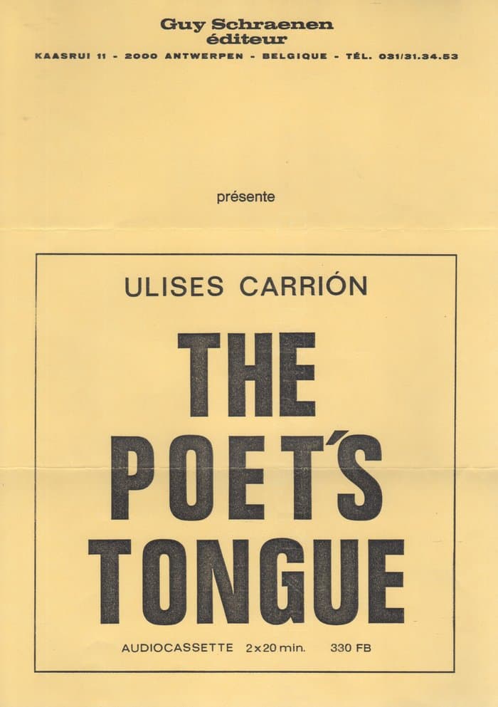 Ulises Carrion The Poets Tongue Promoposter
