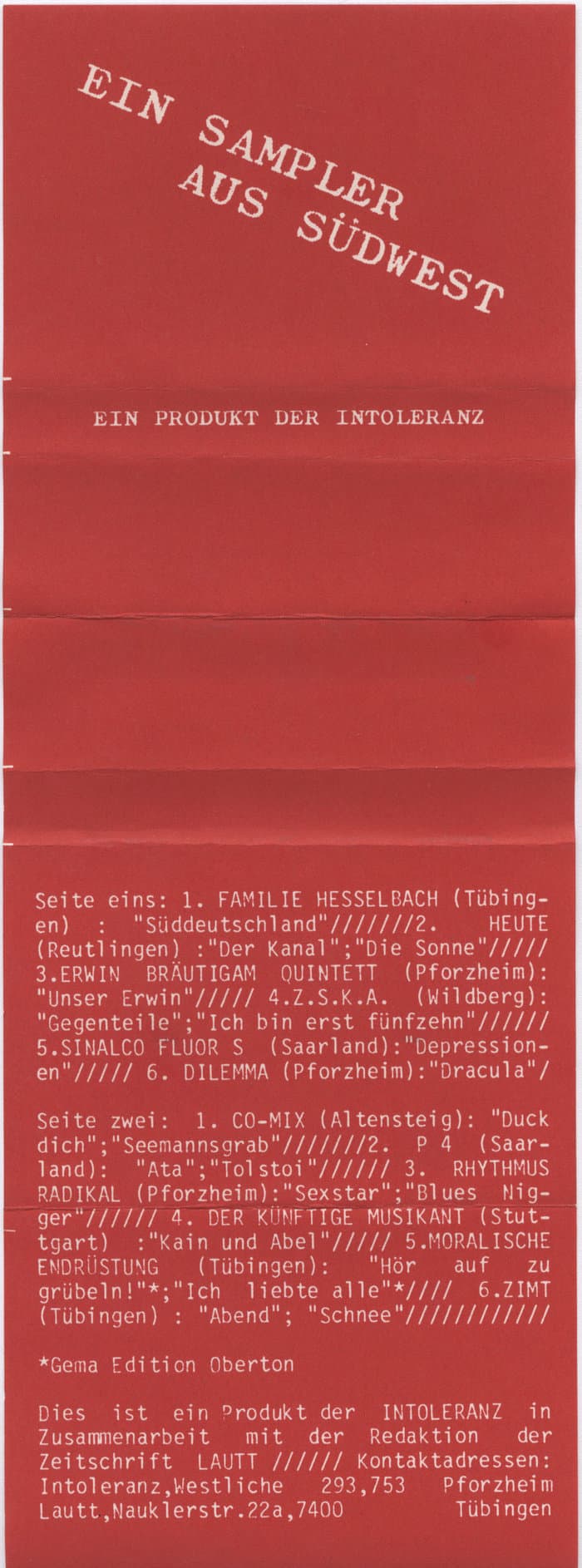 Lautt - Ein Sampler Aus Südwest