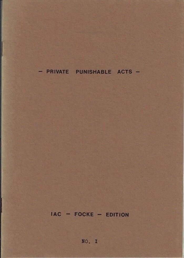 IAC - Focke - Edition No.1 Private Punishable Acts