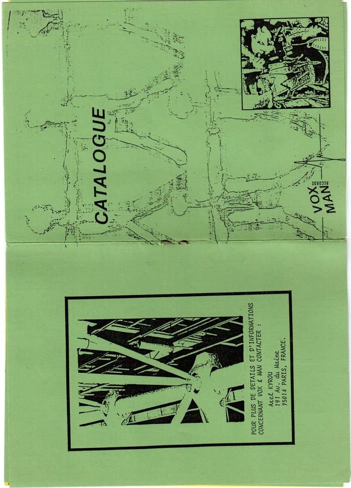 Vox Man Records Catalogue Spring 1985