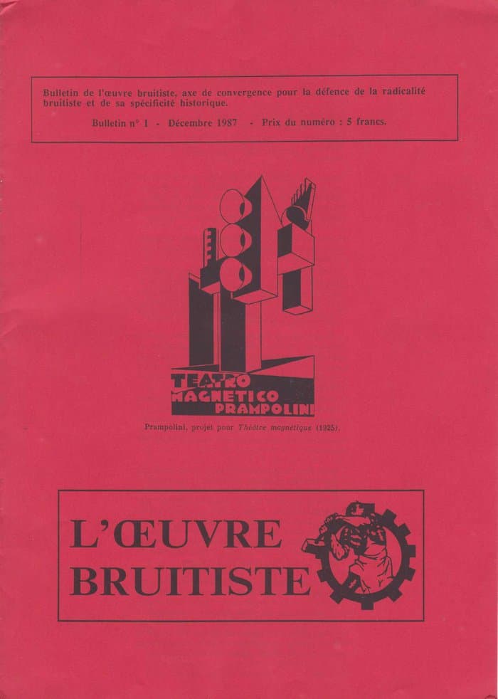 L'oeuvre Bruitiste Bulletin Dec 87