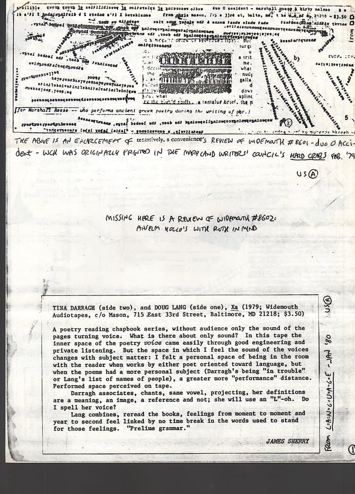 Press Clippings of Tape Releases 197984