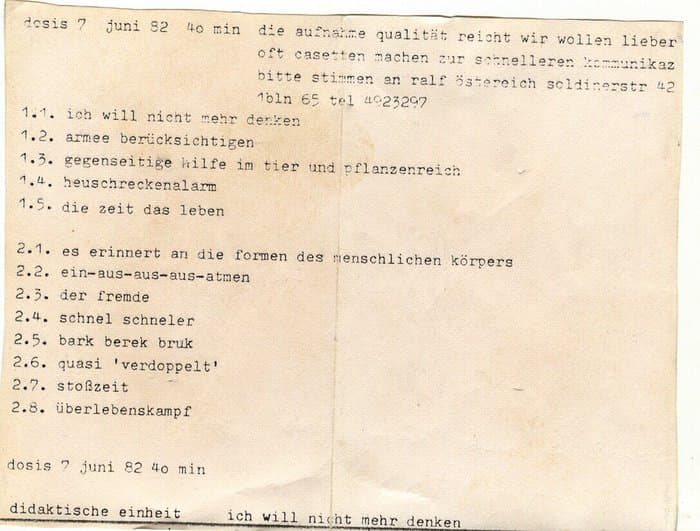Dosis 7 Ich will nicht mehr denken