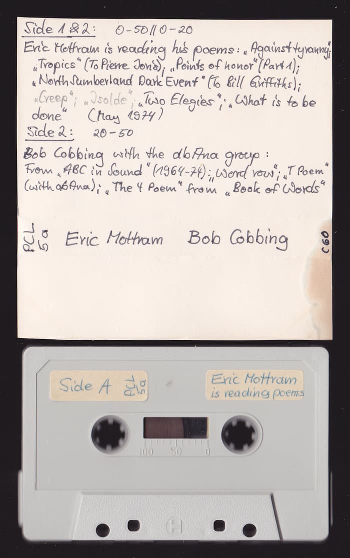 Live recordings of Poetry Conference London, October 1974