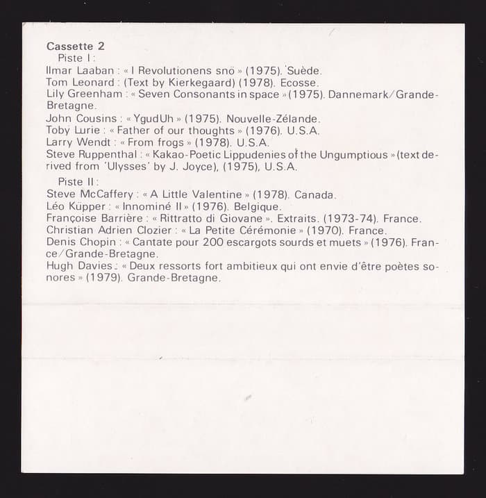 Poésie Sonore Internationale 1 & 2