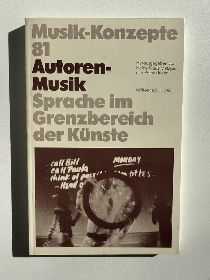 Sprache im Grenzbereich der Künste (Musik-Konzepte 81)