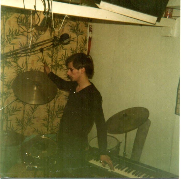 Label pictures of Ian Dobson with several artists like Caroline K, Genesis P Orridge, Vittore Baroni